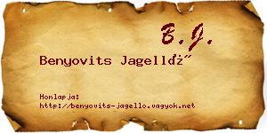 Benyovits Jagelló névjegykártya